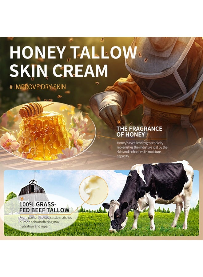 QANZIRE Honey Tallow Skin Cream - Moisturizing and Non-Greasy - 110g - Image 3